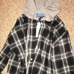 NEW flannel with a hood